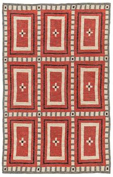 235. Sigvard Bernadotte, a carpet, flat weave, ca 223 x 141 cm, signed SB.