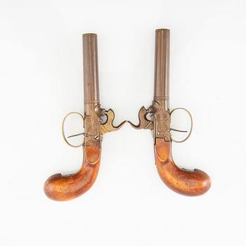 Percussion pistols, a pair, first half of the 19th century.