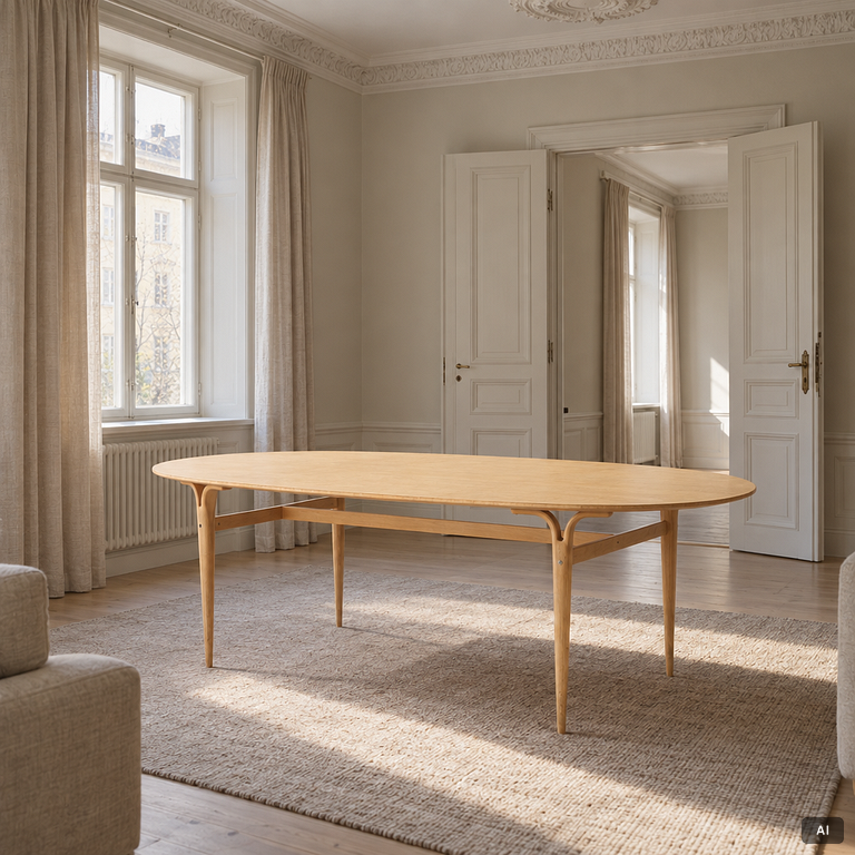Bruno Mathsson, & Piet Hein, A 'Superellipse' dining table, Bruno Mathsson International.
