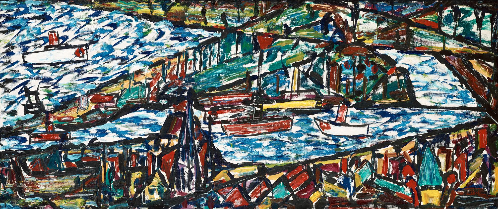 Olle Bærtling, "Båtar Honfleur" (Boats in Honfleur).