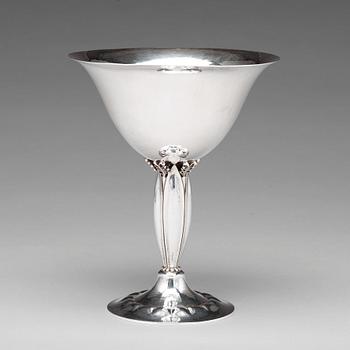 Georg Jensen, a sterling bowl on a high stem, Copenhagen 1925-32, design nr 446.