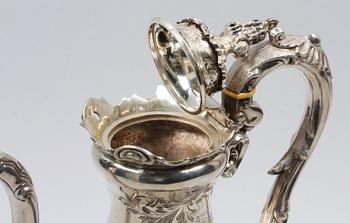 KAFFEKANNA, silver, nyrokoko, Möllenborg Féron, Stockholm 1800-talets senare del, 825 g.