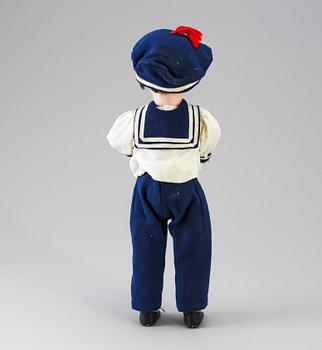 A bisque head boy doll 238 by S.F.B.J, Paris, France, 1910s.