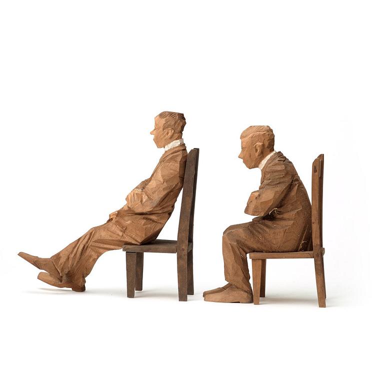 Axel Petersson Döderhultarn, "Schackspelare" (Chess players) (3).