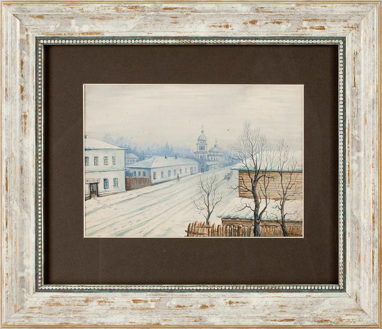 NIKOLAJ RYKALOFF, akvarell, sign.