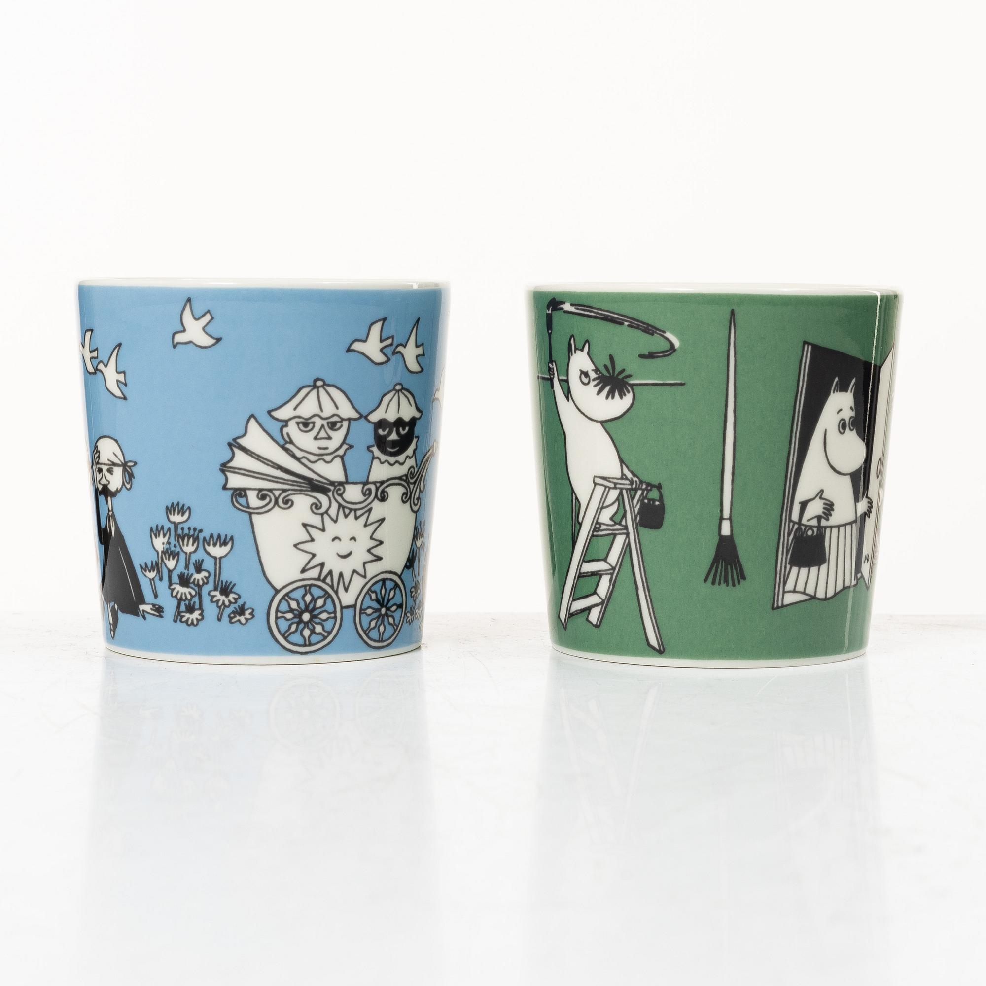 Arabia, two Moomin mugs, Finland, 1996-2002.