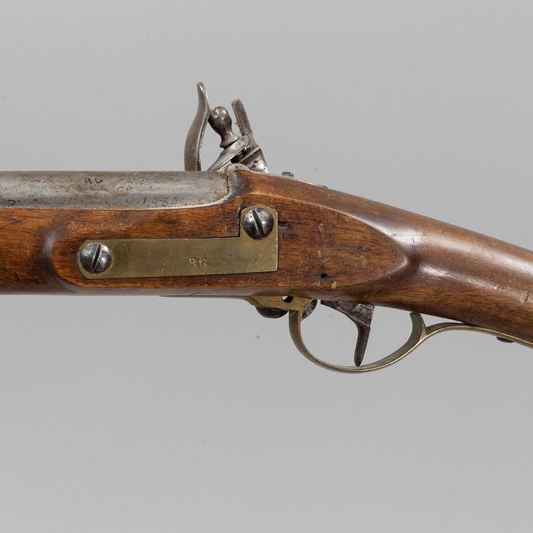 A Swedish flintlock gun, 1815 pattern.