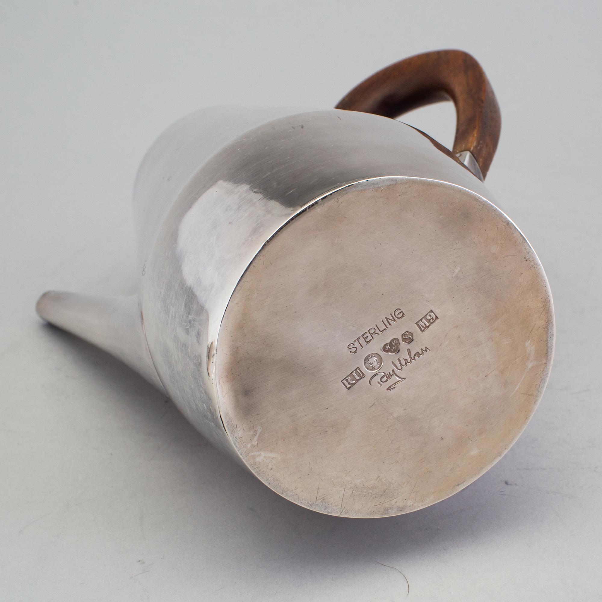 RAY URBAN, Stockholm 1962, Kaffeservis, 3 delar, silver 925/1000.