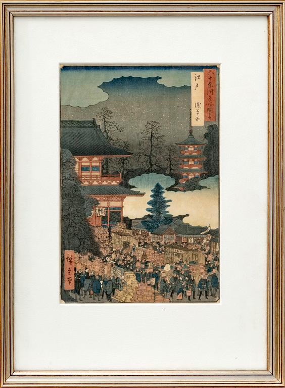 Ando Hiroshige, träsnitt Japan, 1800-tal.