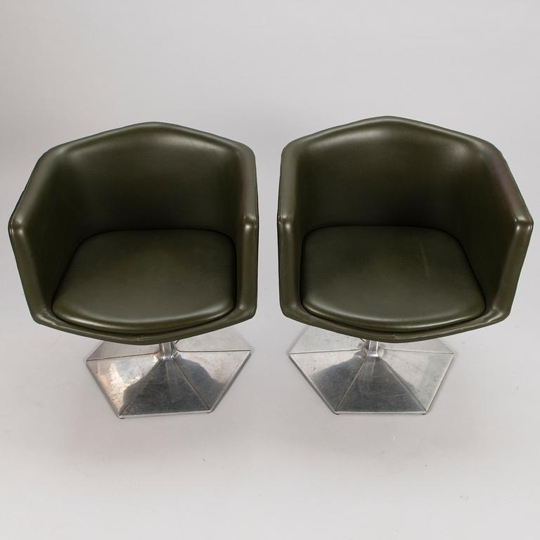 VOITTO HAAPALAINEN, fåtöljer, ett par, "Prisma" Martela 1970-tal.