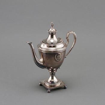 KAFFESERVIS, 3 delar, nysilver, A G Dufva, 1900-talets första del.