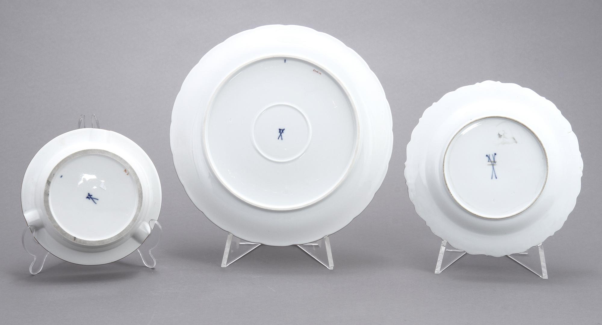 PARTI PORSLIN, 5 delar, Meissen, 1900-tal.
