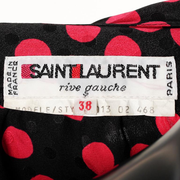 YVES SAINT LAURENT, a black and red silk dress.