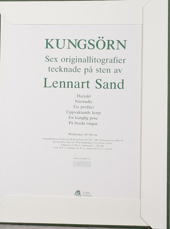 LENNART SAND, grafikportfölj med 6 färglitografier, sign 169/280 och dat -1990-91.