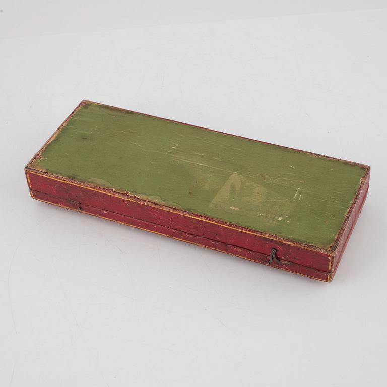 A three-piece silver travel cutlery, mark of Pehr Abraham Taxberg, Sundsvall 1843.