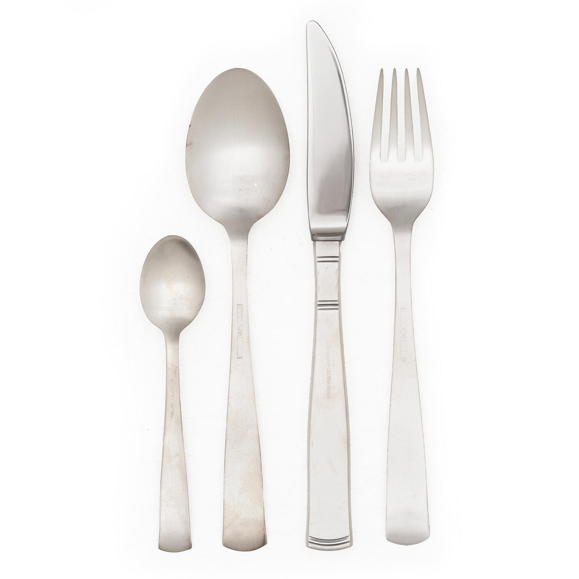 Jacob Ängman, Cutlery set, 32 pieces, silver, “Rosenholm” pattern, including GAB, Eskilstuna, 1998.