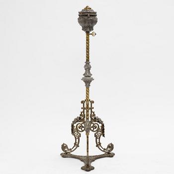 Floor oil lamp, circa 1900.