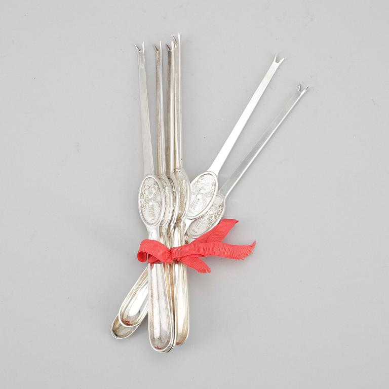 HUMMERGAFFLAR, 6st, nysilver, 1900-talets andra hälft.