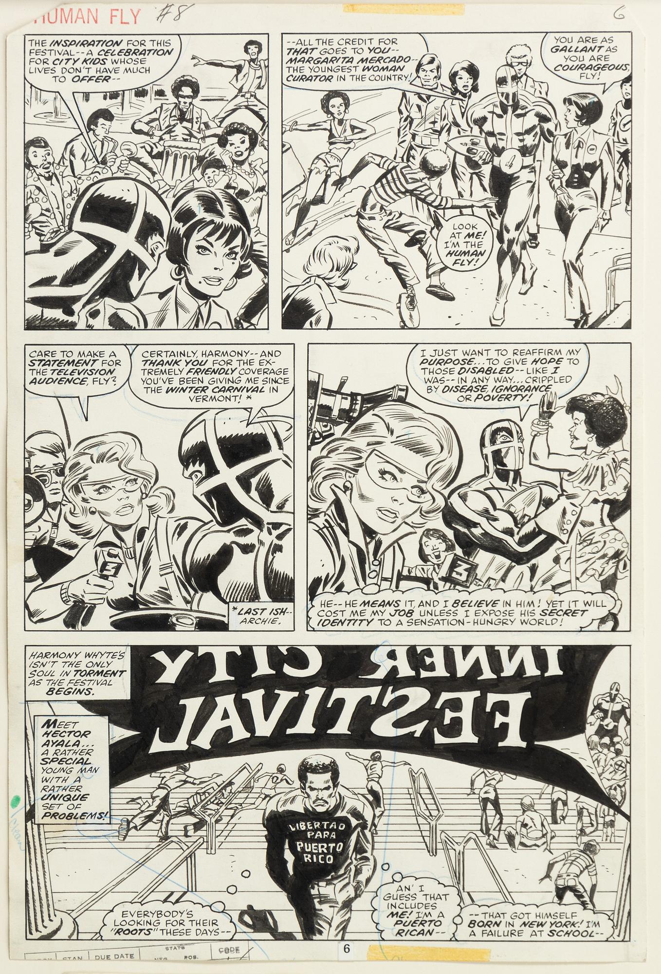 Marvel, "Human Fly", orginalteckningar, 1978.