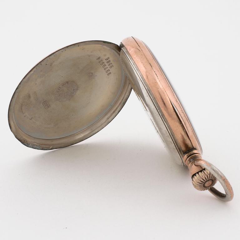 ZENITH, urtavla märkt  "N. Holmkvist Stockholm", fickur, 52 mm.