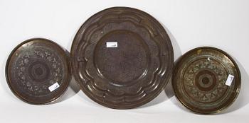 BRICKOR, 3 st, koppar, 1800/1900-tal.
