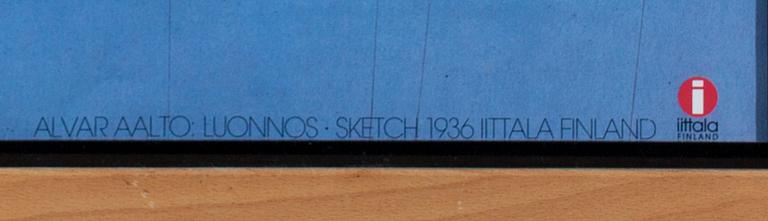 AFFISCHER, 2 st, "Alvar Aalto: Luonnos Sketch 1936 Iittala Finland." 1980-tal.