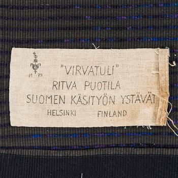 Ritva Puotila, a Finnish ryijy rug for the Friends of Finnish Handicraft. Circa 180 x 125 cm.