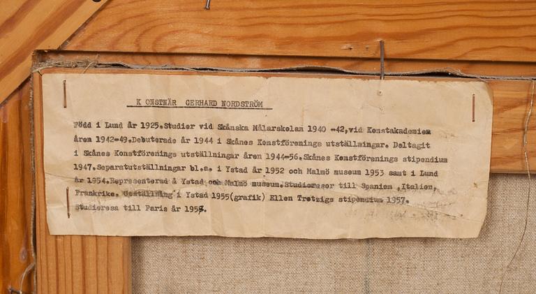 GERHARD NORDSTRÖM, olja på duk. Signerad, 1950-tal.