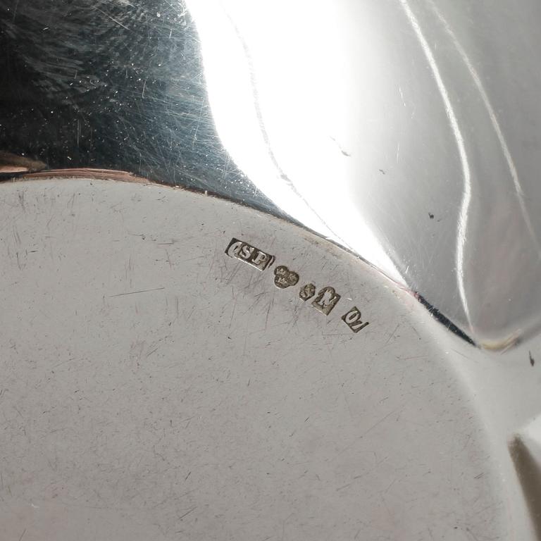 PARTI SILVER, 4 delar, bla Tore Eldh för Cecson, Göteborg 1965. Total vikt ca 922 gram.