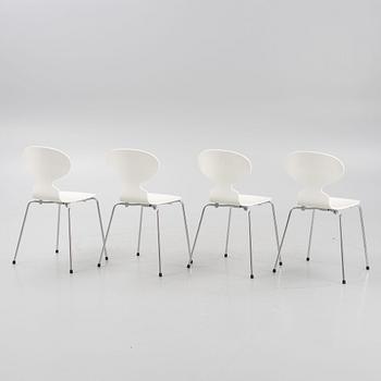 Arne Jacobsen, a set of four 'Ant' chairs, Fritz Hansen, Denmark, 1990's.