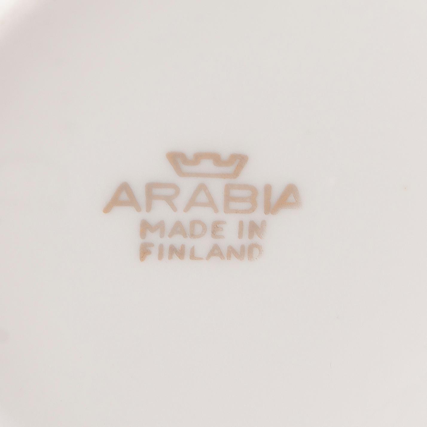 A 22(+1)-piece porcelain coffee set,  "Ruusu" (Rose), Anneli Qveflander & Ulla Procopé. In produktion 1957-1969.