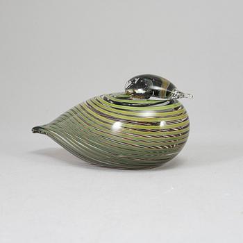 OIVA TOIKKA, a glass bird, Whip Poor Will (Pajusotka) 1991–, signed O. Toikka Nuutajärvi.