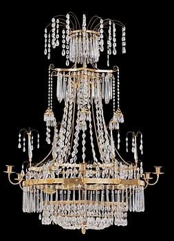 487. A late Gustavian seven-light chandelier by C. H. Brolin (1765-1832).