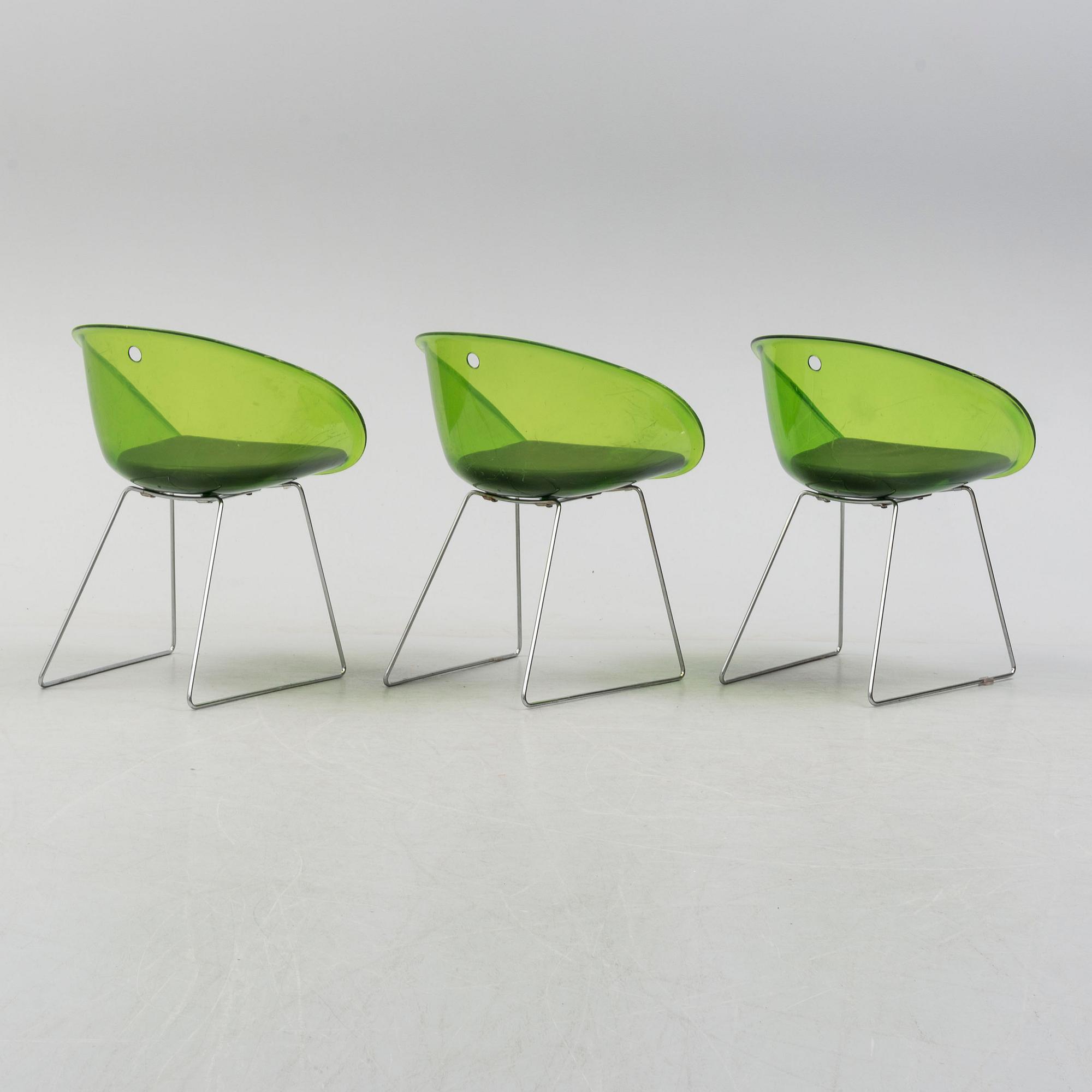 Three 'Gliss' chairs, Pedrali, Italy, end of the 20th century.