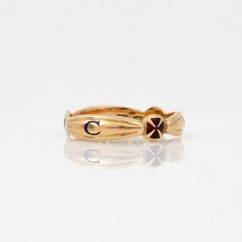 RING, 18k guld, otydliga stämplar. Vikt ca 9,5 gram. 1900-tal.