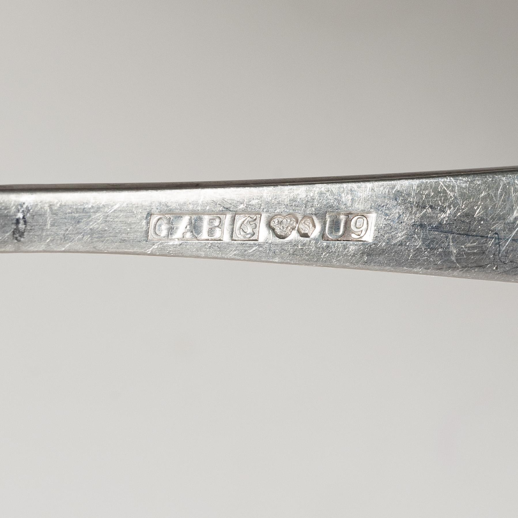 Jacob Ängman, bestickservis, silver, 38 delar, "Rosenholm", GAB, Stockholm & Eskilstuna, 1967-91.