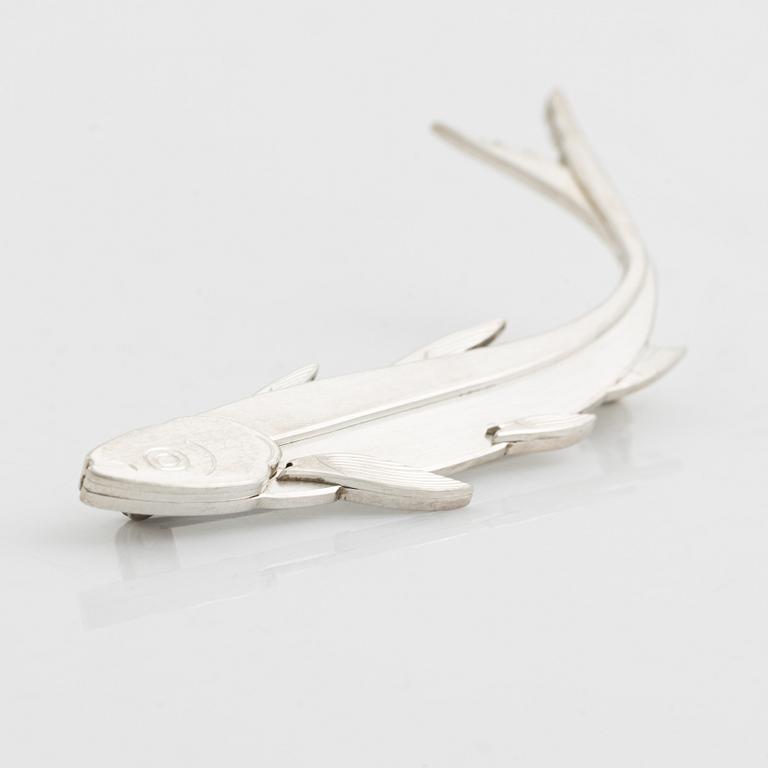 Wiwen Nilsson, a sterling silver fish brooch, Lund 1956.