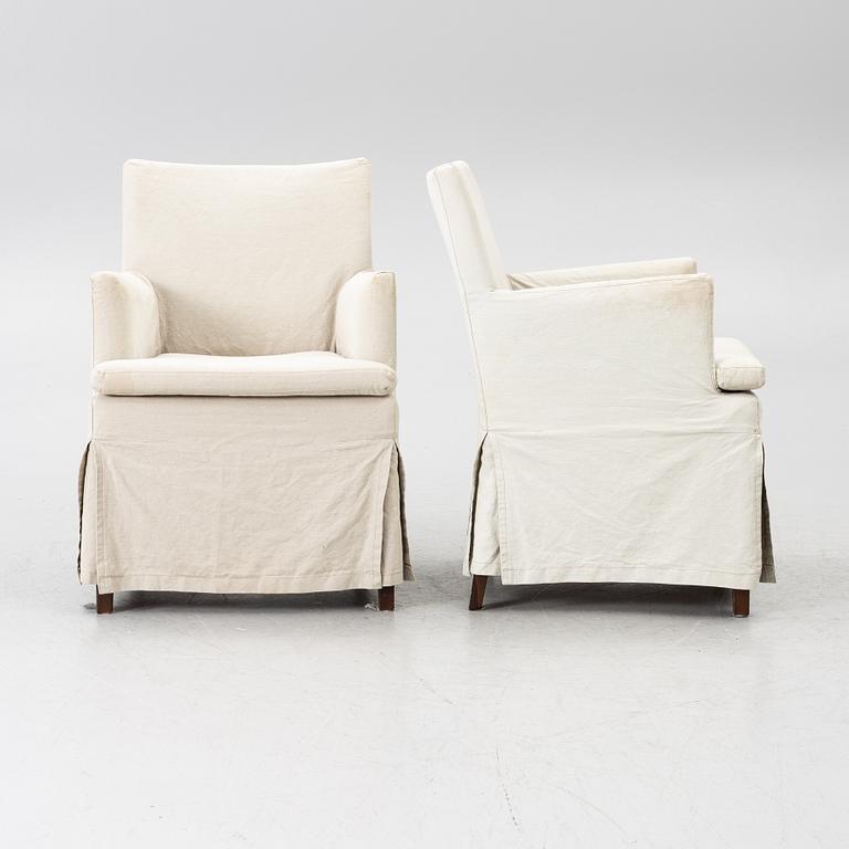 Armchairs, 4, contemporary, purchased from Walles & Walles.