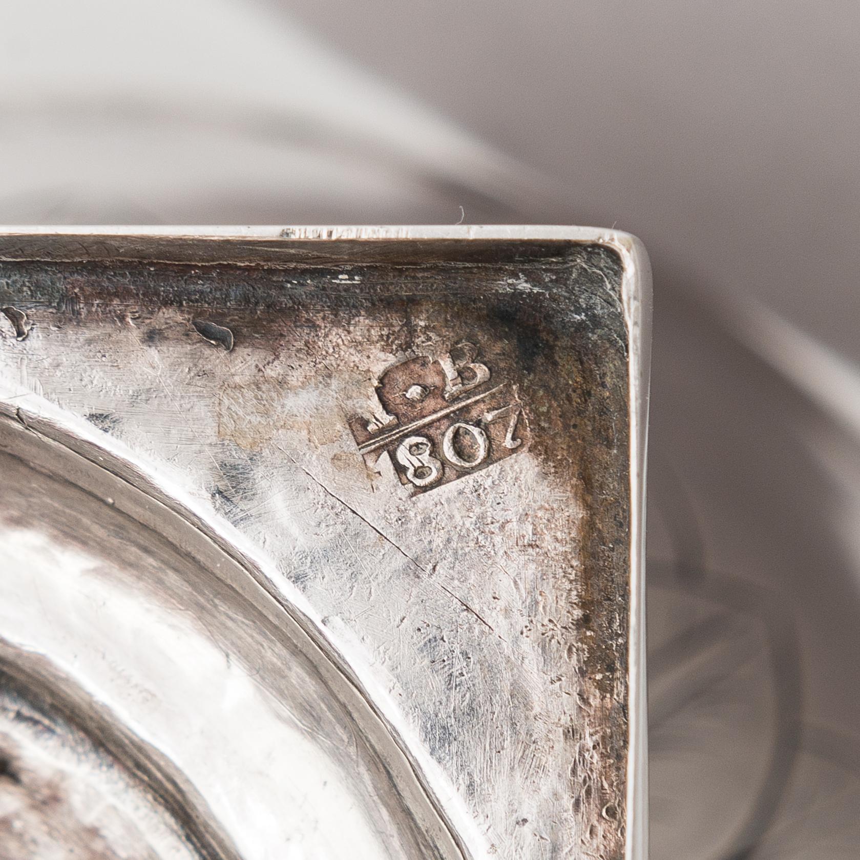 A lidded silver sugar bowl, Moscow, Russia 1807. Cyrillic maker's mark FS, Fyodor Serebrianikov.