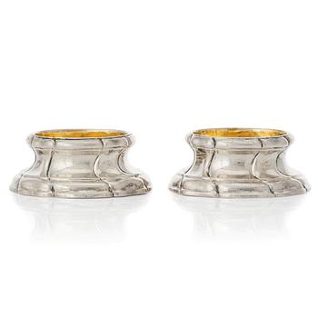 201. A pair of Swedish Rococo parcel-gilt silver salt-cellars, mark of Nils Orstedt, Norrköping 1779.