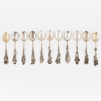 A 38-piece Swedish silver cutlery, 'Svenska floran', predominantly GEWE, Malmö, including pieces from 1981.