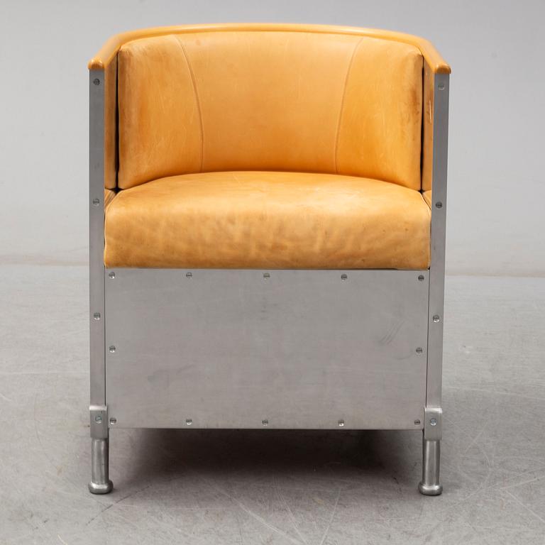 MATS THESELIUS, fåtölj, "Aluminium", Källemo, formgiven 1990.