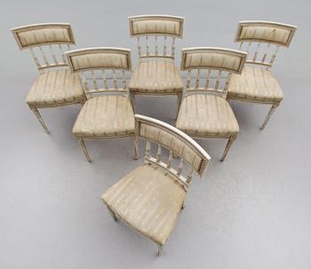 STOLAR, 6 st, gustaviansk stil, 1900-talets.