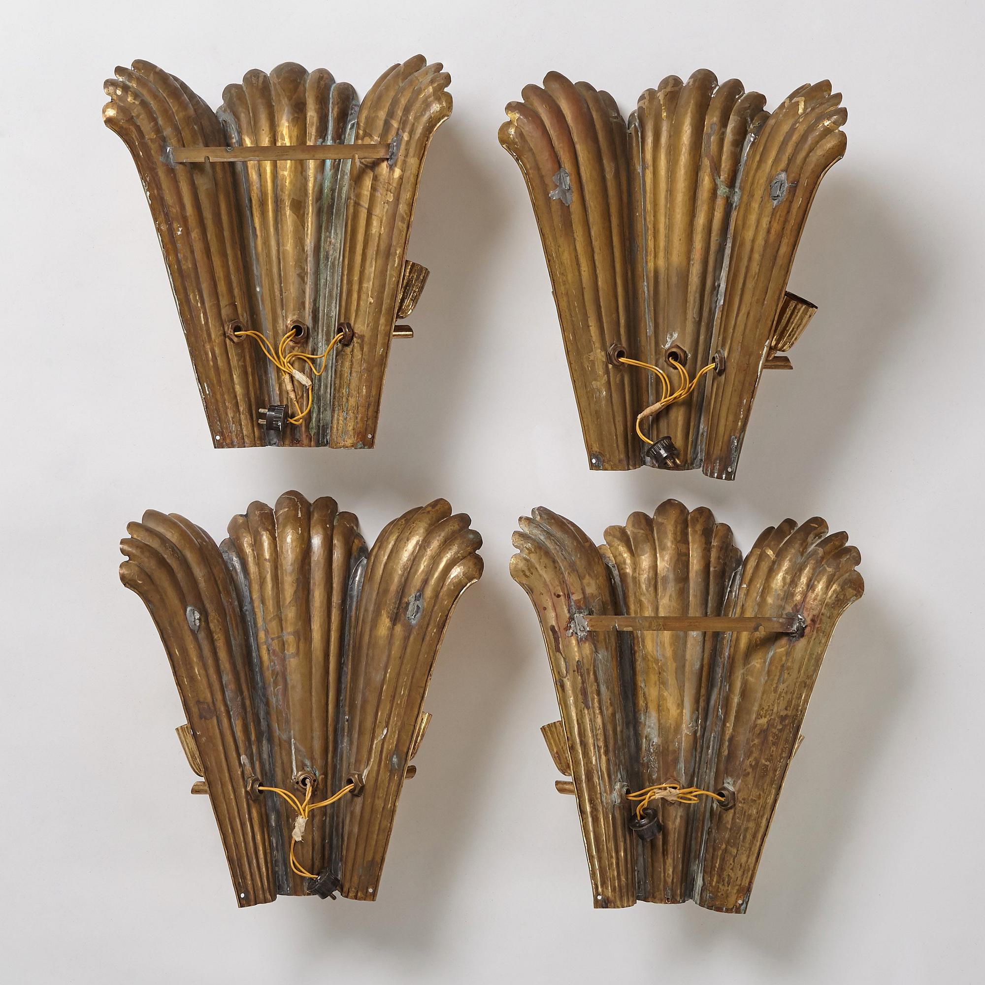 A.W. Borgh, four Swedish Grace wall sconses, probably 1920-1930's.