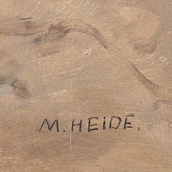 OKÄND KONSTNÄR, olja på duk, signerad M Heide, tidigt 1900-tal.
