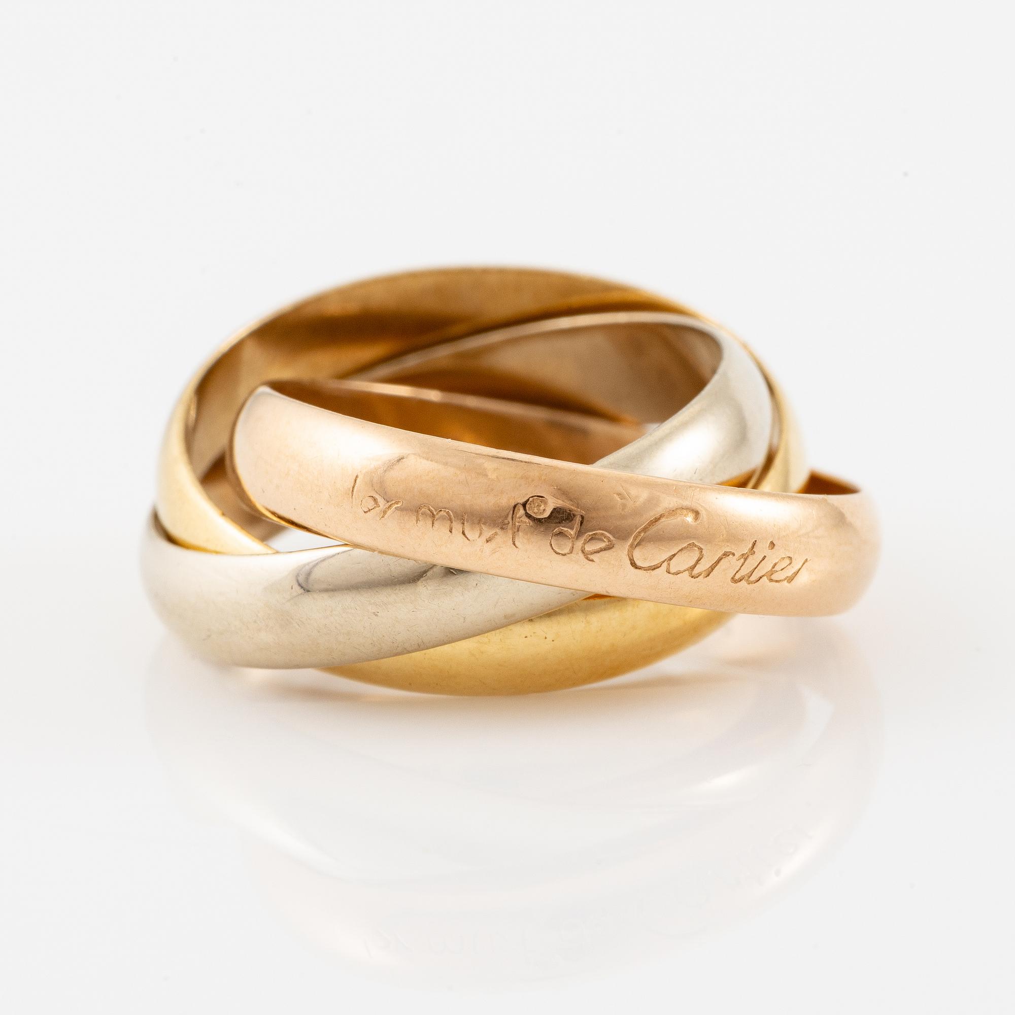 Cartier ring "Trinity" 18K gold in three colours.