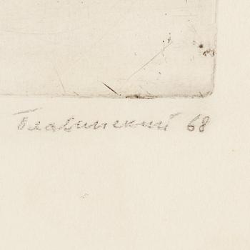 DIMITRI PLAVINSKY, etching, signed -68.