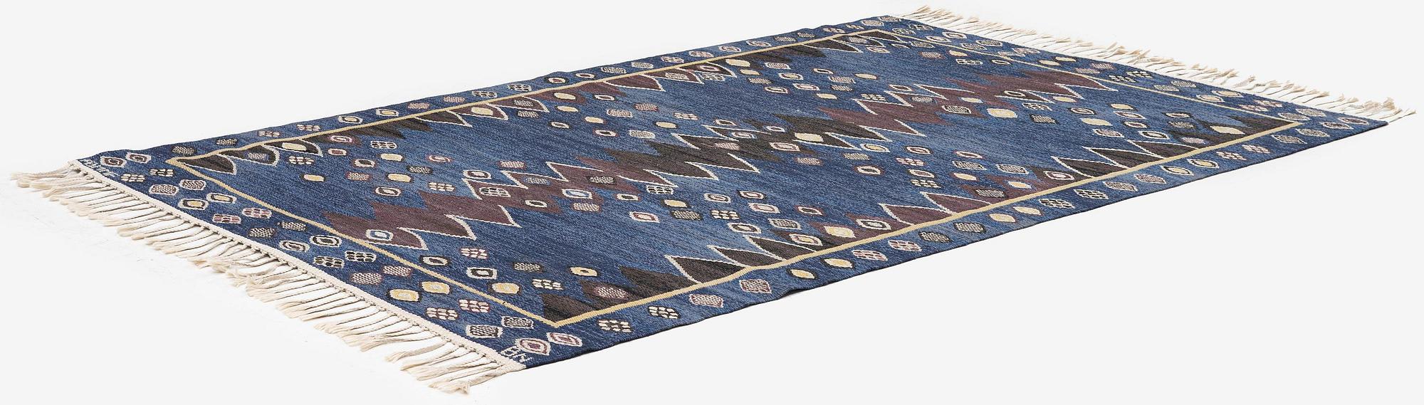 Barbro Nilsson, a 'Snäckorna' carpet,  tapestry weave, c. 219 x 144 cm, signed AB MMF BN.