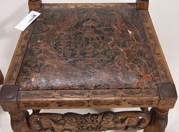 STOLAR, ett par, barockstil, omkring 1900.