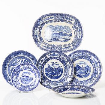 A set of 58 creamware service parts, predominantly from the 'Swedish Castles' series, Rörstrand.